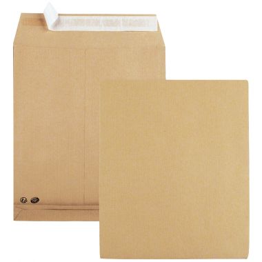 Paquet de 5 pochettes kraft 260x330mm 120g soufflet 30mm bande siliconée