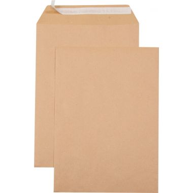 Boite de 250 pochettes kraft 229x324mm 90g bande siliconée