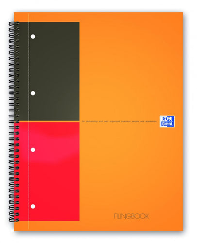 Cahier à reliure intégrale FILINGBOOK format A4+ ligné 6 mm, 200 pages perforées