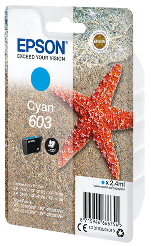 Epson ETOILE DE MER / 603 cartouche jet d'encre cyan authentique (T03U240)