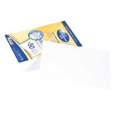 Paquet de 50 enveloppes blanches 90x140mm 110g pour cartes de visite