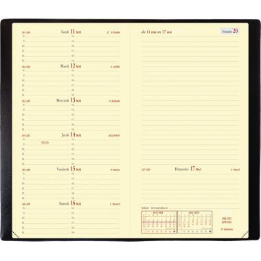 Agenda semainier Italnote 8,8x17cm noir