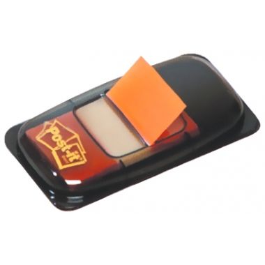 Carte de 50 index post-it repositionnables format 25,4 x 43 mm orange