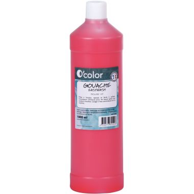 Flacon 1 L de gouache liquide économique O'COLOR coloris rouge vif