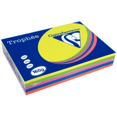 Paquet de 250 feuilles format A4 160g intense assortis CLAIREFONTAINE