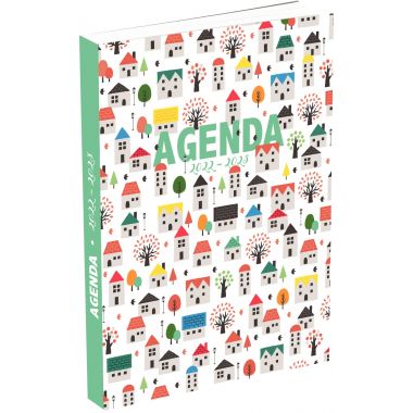 Agenda de poche 11,9x16,3cm décor "Ecole Pop"