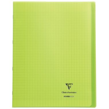 Piqûre 96 pages KOVERBOOK, format 24x32 cm, seyès 90g, couverture polypropylène vert