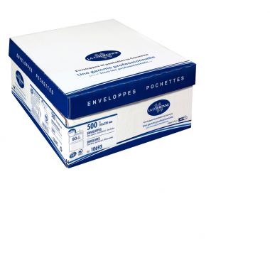 Boîte de 500 enveloppes blanches format C6 114x162 90g/m² bande de protection