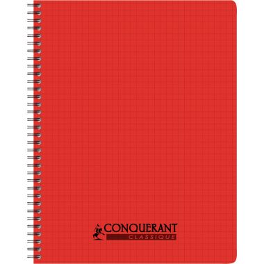 Reliure intégrale 100 pages CONQUERANT PP, 17x22 cm, 5x5, assortis