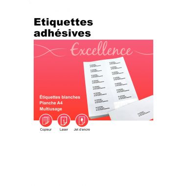 Boîte de 1000 étiquettes multi-usages blanches 105x58mm