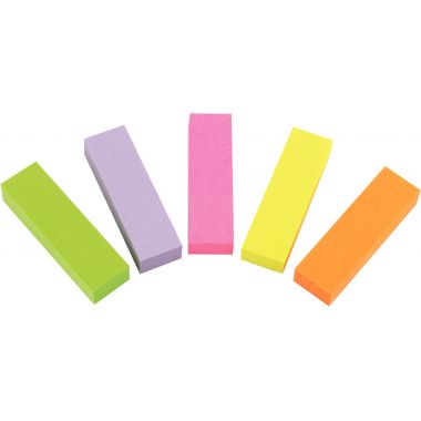 Blister de 5 distributeurs de 100 marque-pages notes markers post-it, coloris assortis