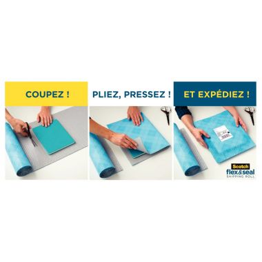 Rouleau d'expédition bulle auto-adhésif FLEX&SEAL 38cm x 3m