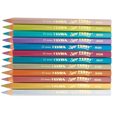 Étui de 12 crayons de couleur Super Ferby métalliques