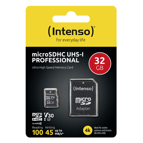 Carte mémoire Intenso micro SD UHS I Professionnel 32 GO