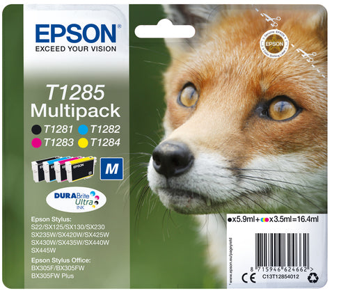 Epson RENARD pack de de 4 cartouches jet d'encre noire, cyan, magenta et jaune authentique (T128540)