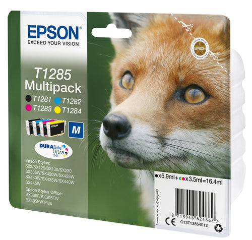 Epson RENARD pack de de 4 cartouches jet d'encre noire, cyan, magenta et jaune authentique (T128540)