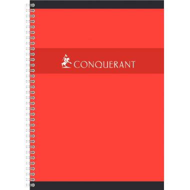 Cahier à reliure intégrale 100 pages CONQUERANT, format A4, quadrillé 5x5, papier 70g