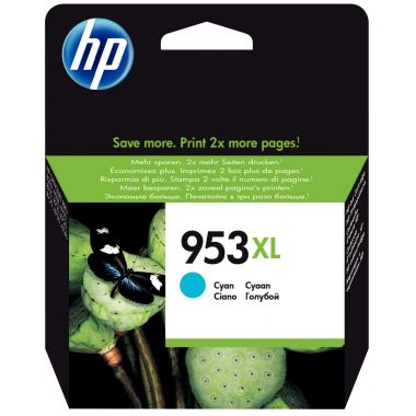 HP 953XL cartouche d'encre cyan grande capacité authentique (F6U16AE)