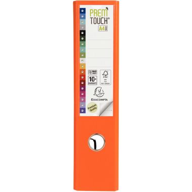 Classeur à levier en plastique PREM'TOUCH format A4 maxi dos 8 cm orange