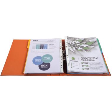 Classeur à levier en plastique PREM'TOUCH format A4 maxi dos 8 cm orange