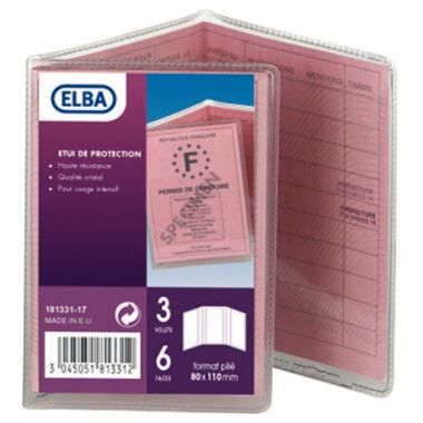 Etui 3 volets pour permis de conduire format 75x105 mm