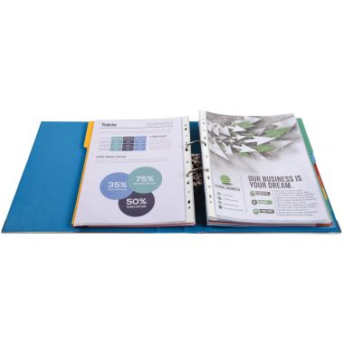 Classeur à levier en plastique PREM'TOUCH format A4 maxi dos 8 cm bleu moyen