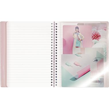 Cahier à reliure intégrale 160 pages KOVERBOOK BLUSH, format A4, quadrillé 5x5