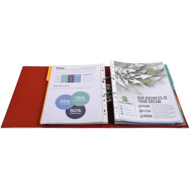 Classeur à levier en plastique PREM'TOUCH format A4 maxi dos 5 cm bordeaux