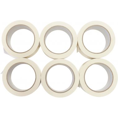 Lot de 6 rouleaux adhésif PVC blanc 50mmx66m