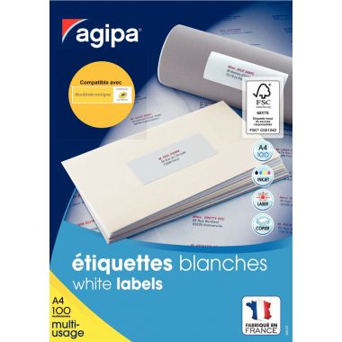 Boîte de 1400 étiquettes multi-usages blanches 99,1x38,1mm