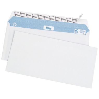 Boite de 500 enveloppes blanches 110x220mm 80g bande silliconée