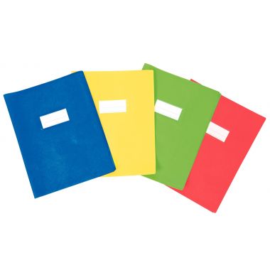 Paquet de 10 protèges-cahier luxe opaque avec rabats épaisseur 22/100ème 17x22 cm PVC cristal jaune