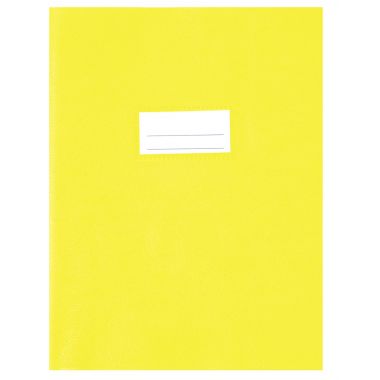 Paquet de 10 protèges-cahier luxe opaque avec rabats épaisseur 22/100ème 17x22 cm PVC cristal jaune