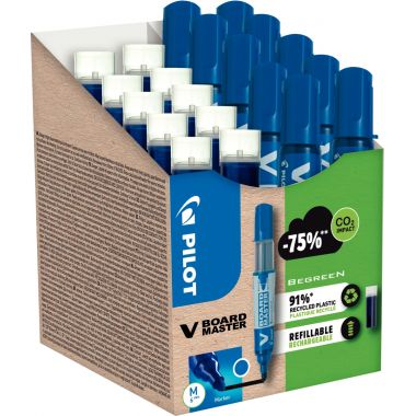 Pack de 10 marqueurs V-Board Master + 10 recharges bleues