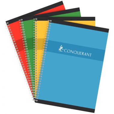 Cahier à reliure intégrale 180 pages CONQUERANT, format A4, seyès, papier 70g