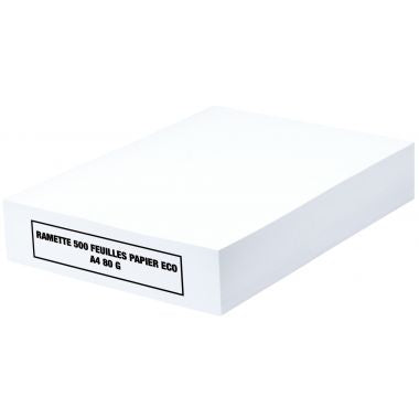 Ramette de 500 feuilles de papier blanc 80g de format A4