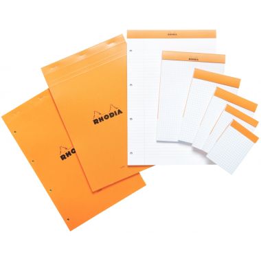 Bloc de bureau RHODIA 80 feuilles, format 11x17 cm, quadrillé 5x5, papier blanc 80g