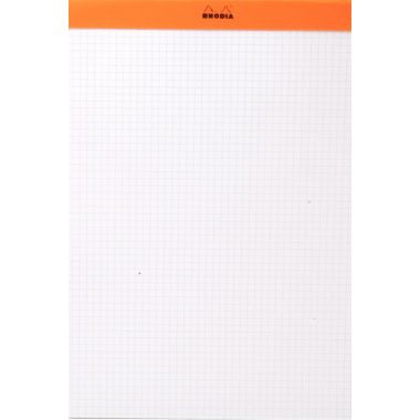 Bloc de bureau RHODIA 80 feuilles, format 11x17 cm, quadrillé 5x5, papier blanc 80g