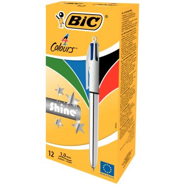 Stylo bille 4 Couleurs Shine silver