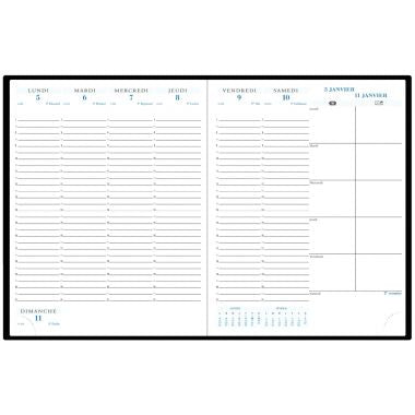 Agenda semainier Horizon 21x27cm noir