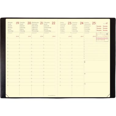 Agenda semainier Silk 10x15cm noir