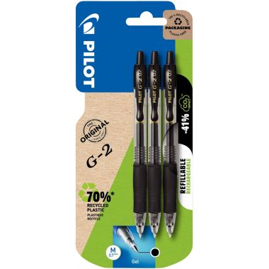 Blister de 3 stylos G2 noirs