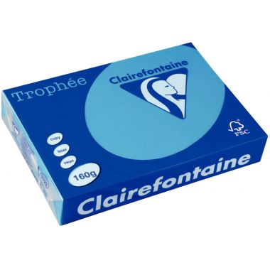 Paquet de 250 feuilles format A4 160g bleu turquoise CLAIREFONTAINE