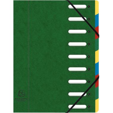 Trieur en carte lustrée avec élastiques 9 compartiments, fenêtres découpées