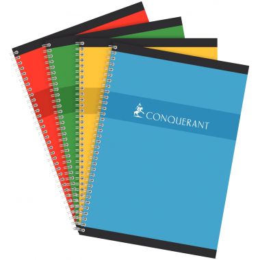 Cahier à reliure intégrale 180 pages CONQUERANT, format A4, quadrillé 5x5, papier 70g