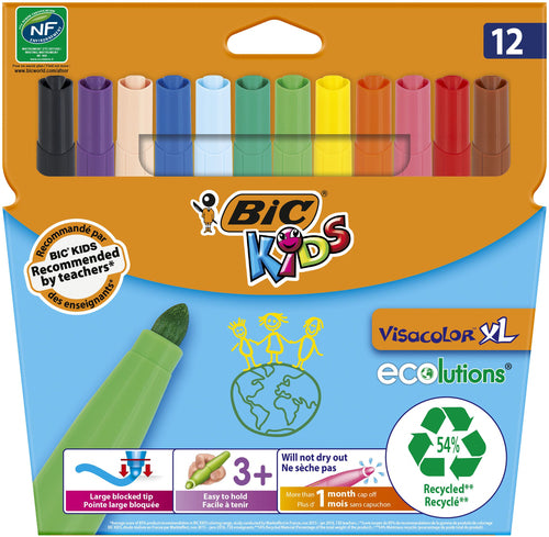 Pochette de 12 feutres Visacolor XL assortis