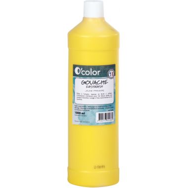 Flacon 1 L de gouache liquide économique O'COLOR coloris jaune primaire