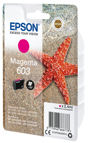 Epson ETOILE DE MER / 603 cartouche jet d'encre magenta authentique (T03U340)