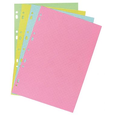 Etui de 100 fiches bristol perforées carte forte 205 g couleurs assorties quadrillé 5x5 format 10 x 15 cm