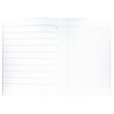 Cahier piqué musique et chant 48 pages, format A4, seyès / portées, papier 70g